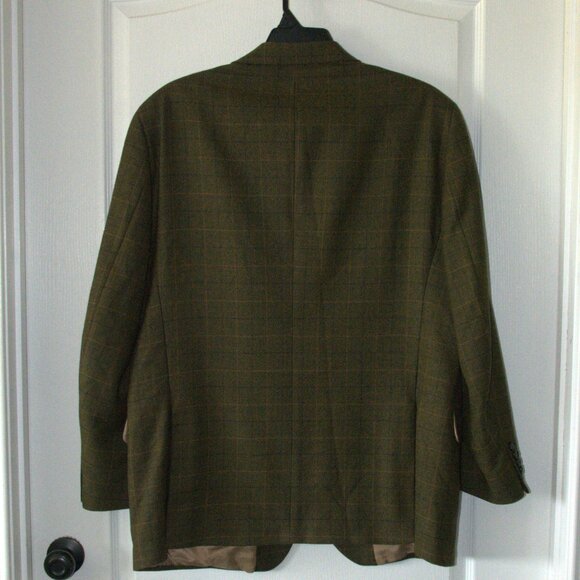 T. Harris London Men's Sport Coat Blazer 3 Button Plaid 100% Lambswool sz 44R - Picture 3 of 7